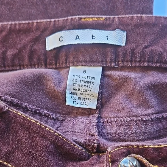 CAbi Women's Velveteen Rich Brown Bootcut Jeans - Picture 5 of 8